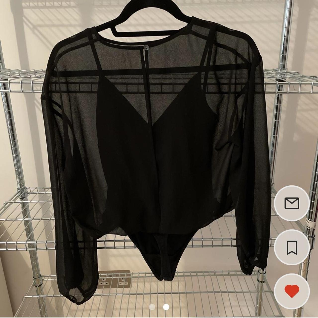 Black Wilfred bodysuit with sheer long sleeve too... - Depop