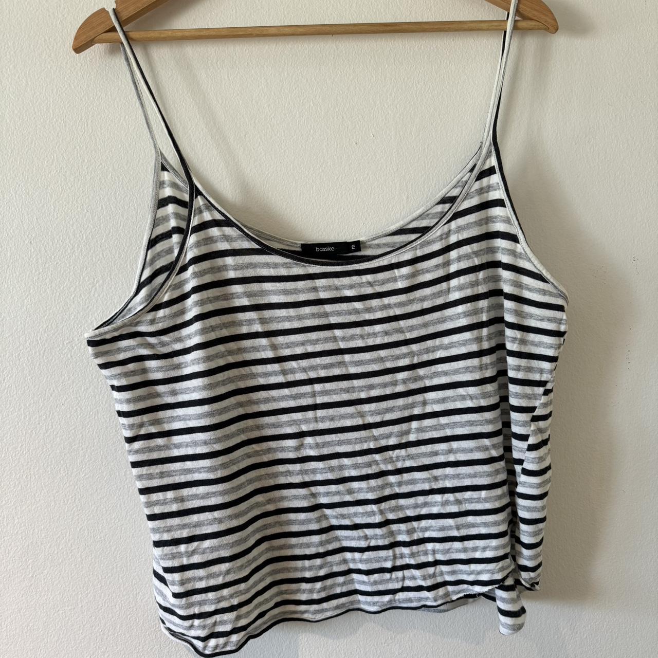 BASSIKE - Organic Cotton Strip Singlet Size M... - Depop