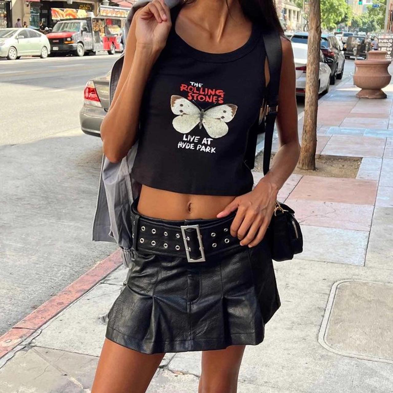 Princess Polly Black PU Leather Mini Skirt