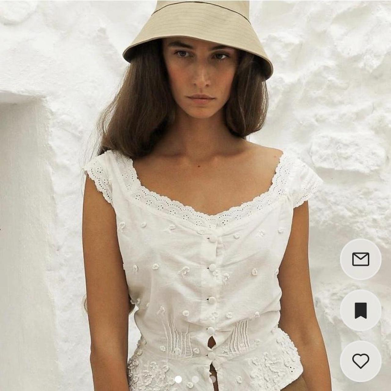 Yoli and Otis white cotton blouse - Depop