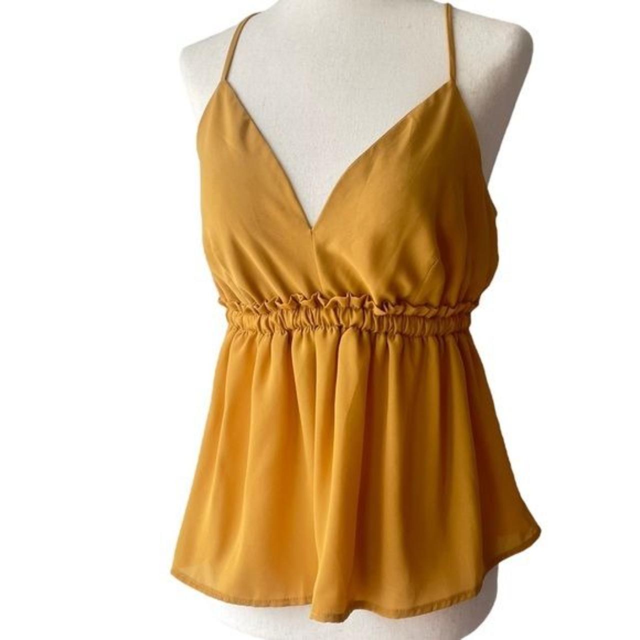 Active USA Mustard Yellow Peplum Cami Top