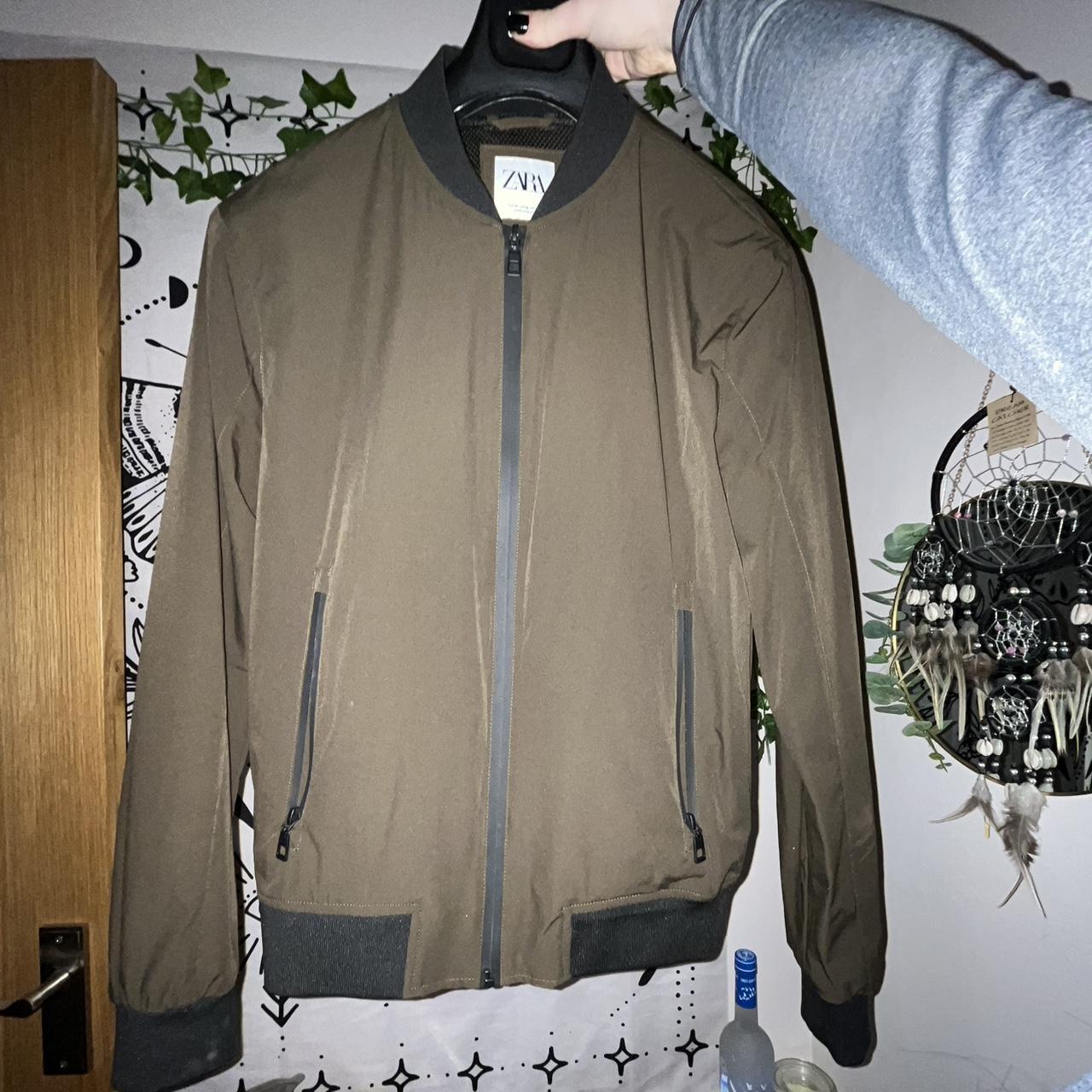 Zara Men's Khaki and Black Jacket | Depop