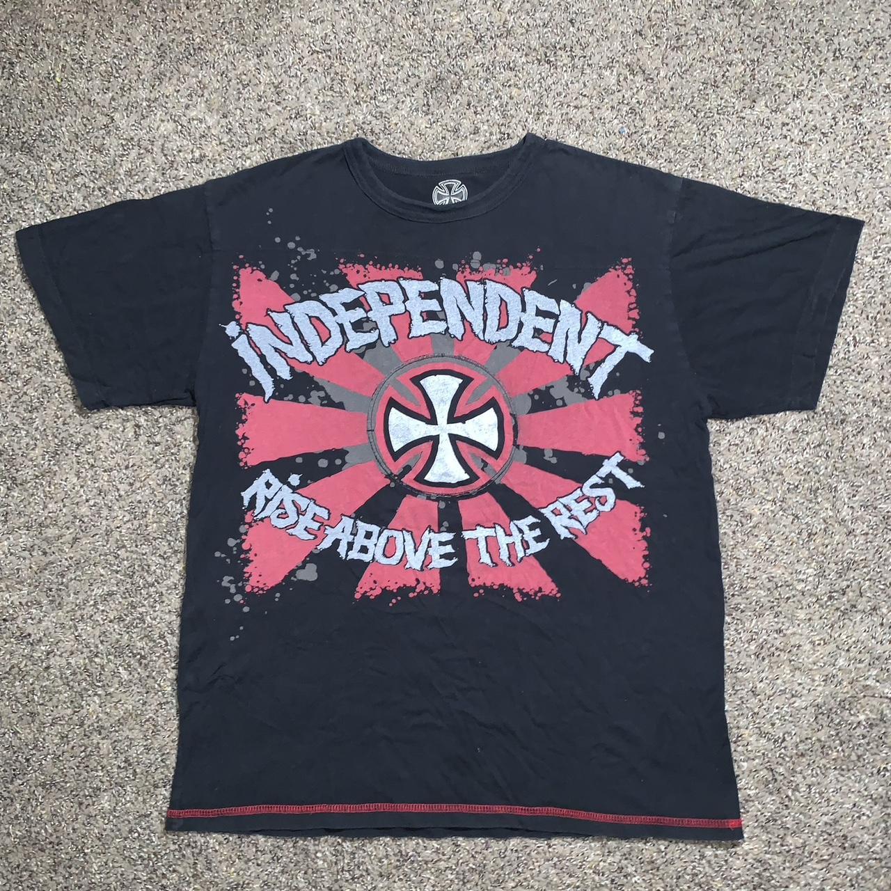 Independent Men's Black and Red T-shirt | Depop