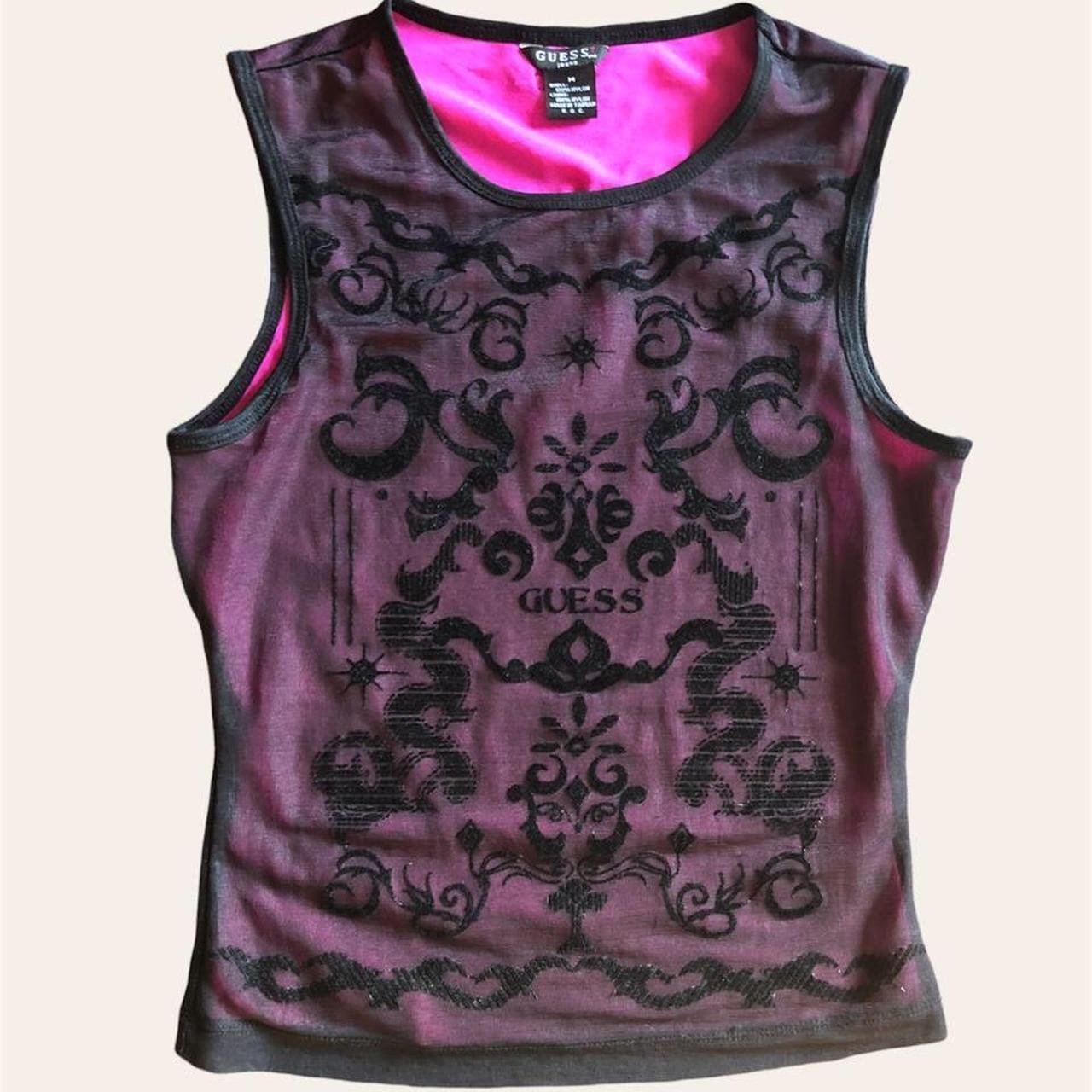 Guess Women's Purple and Pink Vests-tanks-camis