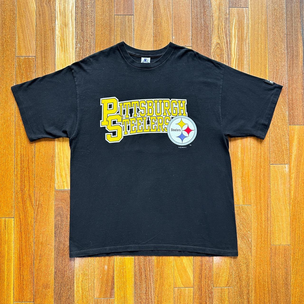 Steelers Polo Shirt 90s NFL T-shirt Pittsburgh Sports Logo 