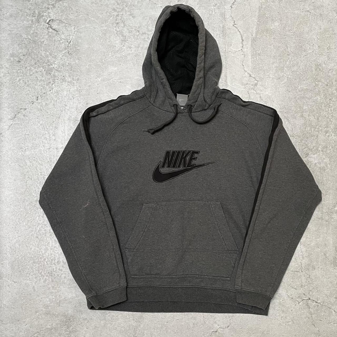 Nike Men's Grey and Black Hoodie | Depop