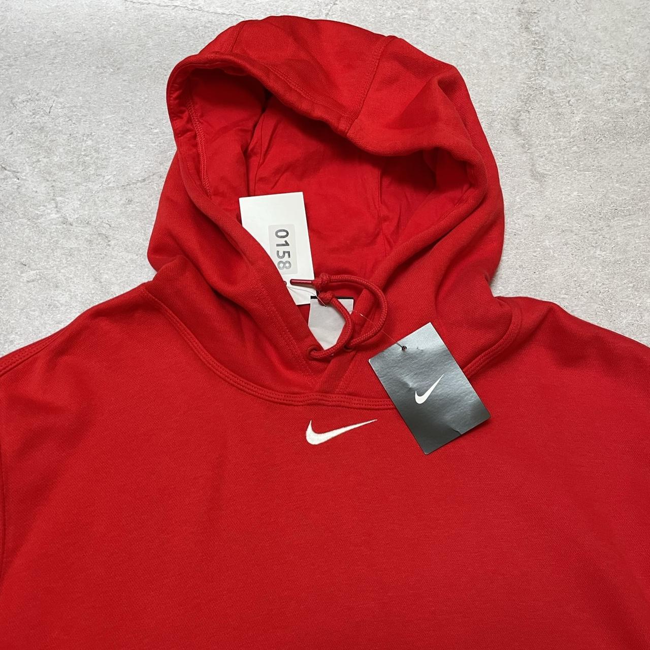 Nike Men's Red and White Hoodie | Depop