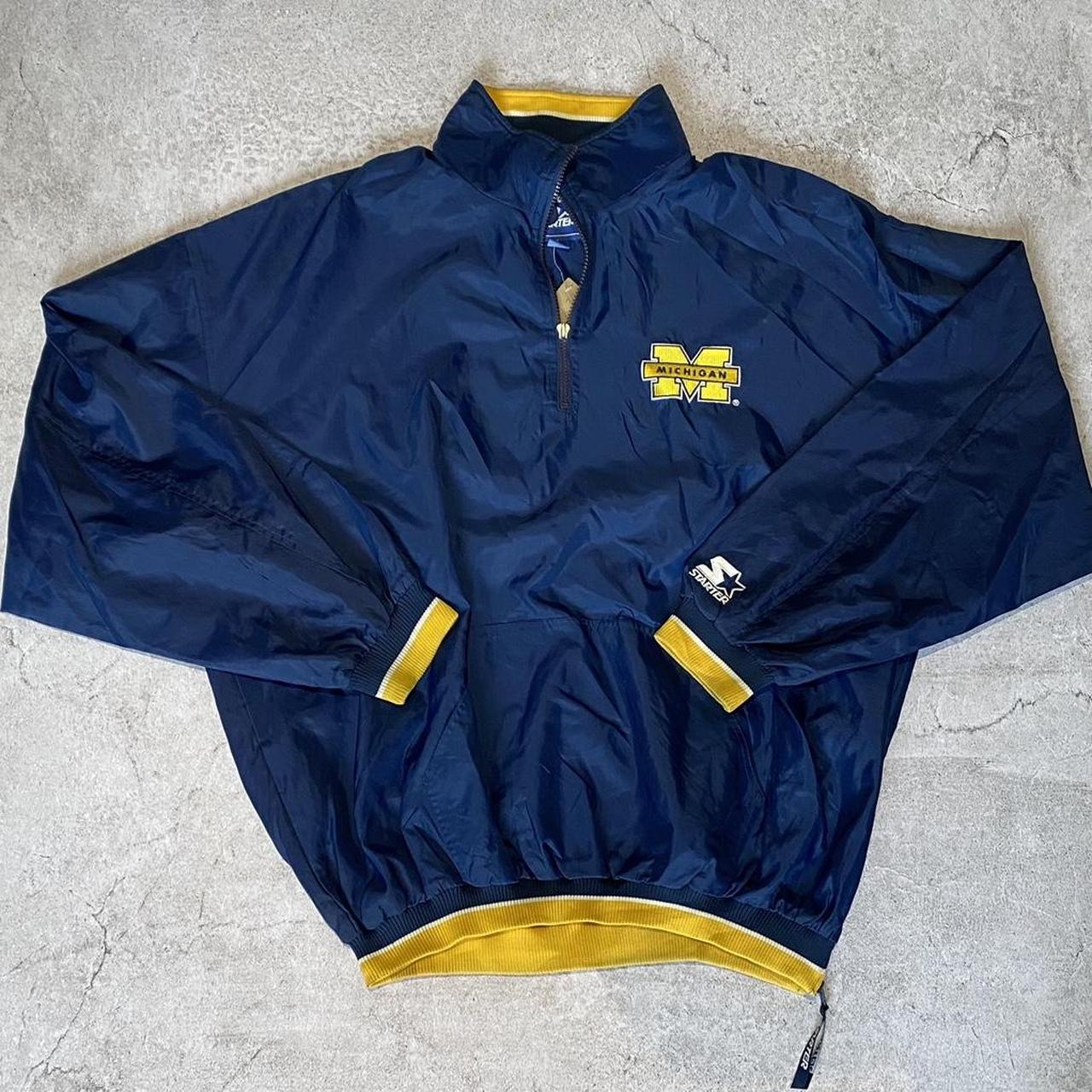 Starter Men's Navy and Yellow Jacket | Depop