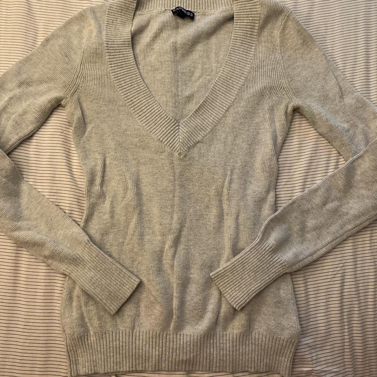 Grey express v neck sweater tags: y2k skater... - Depop