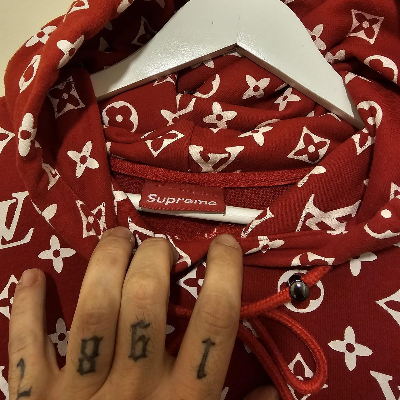 2020 Red Supreme x Louis Vuitton Hoodie This is NOT... Depop