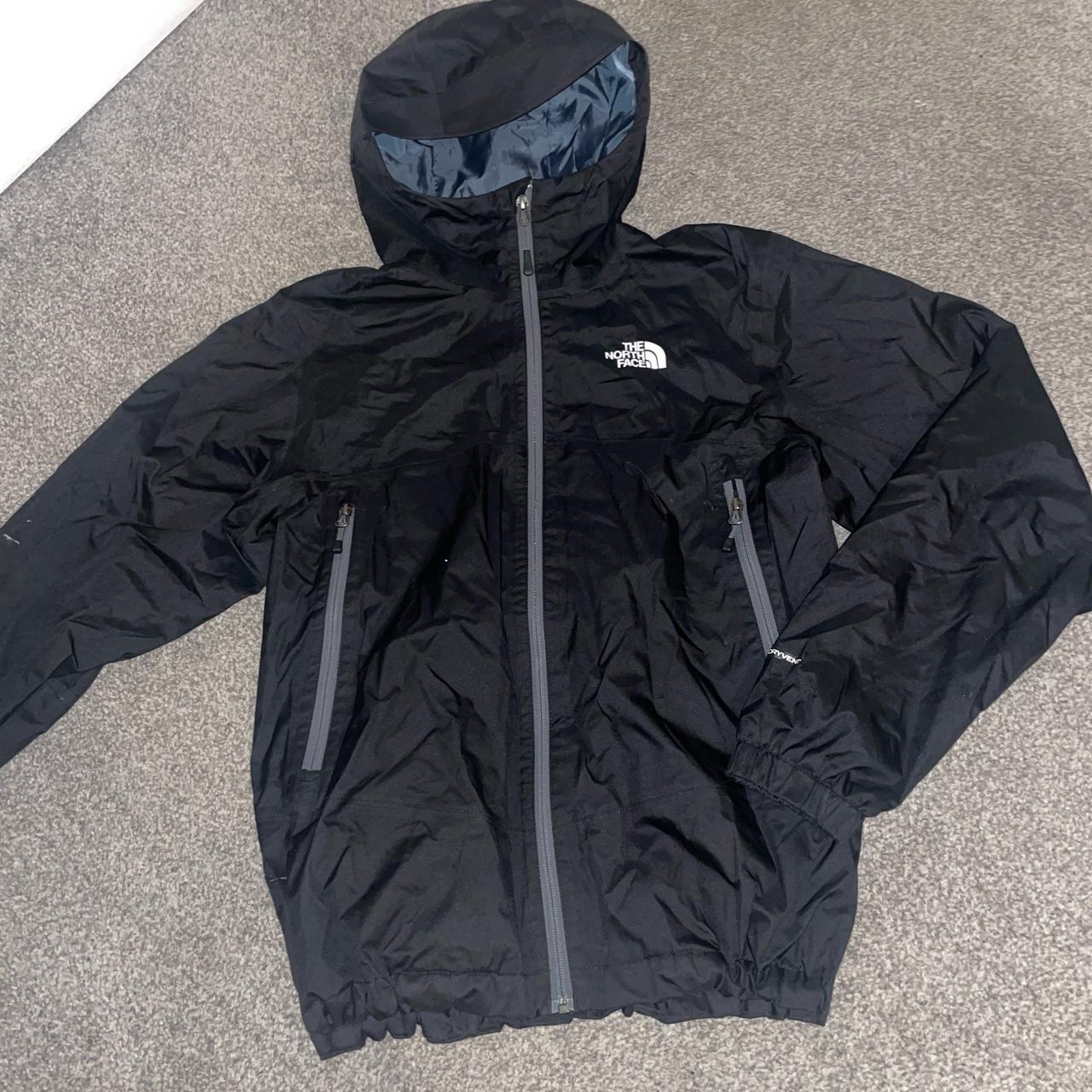 Black north face rain jacket/coat size medium mens.... - Depop