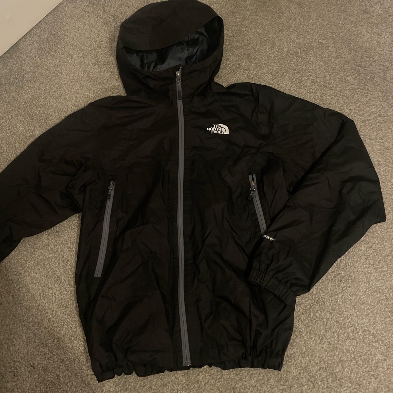 Black north face rain jacket/coat size medium mens.... - Depop