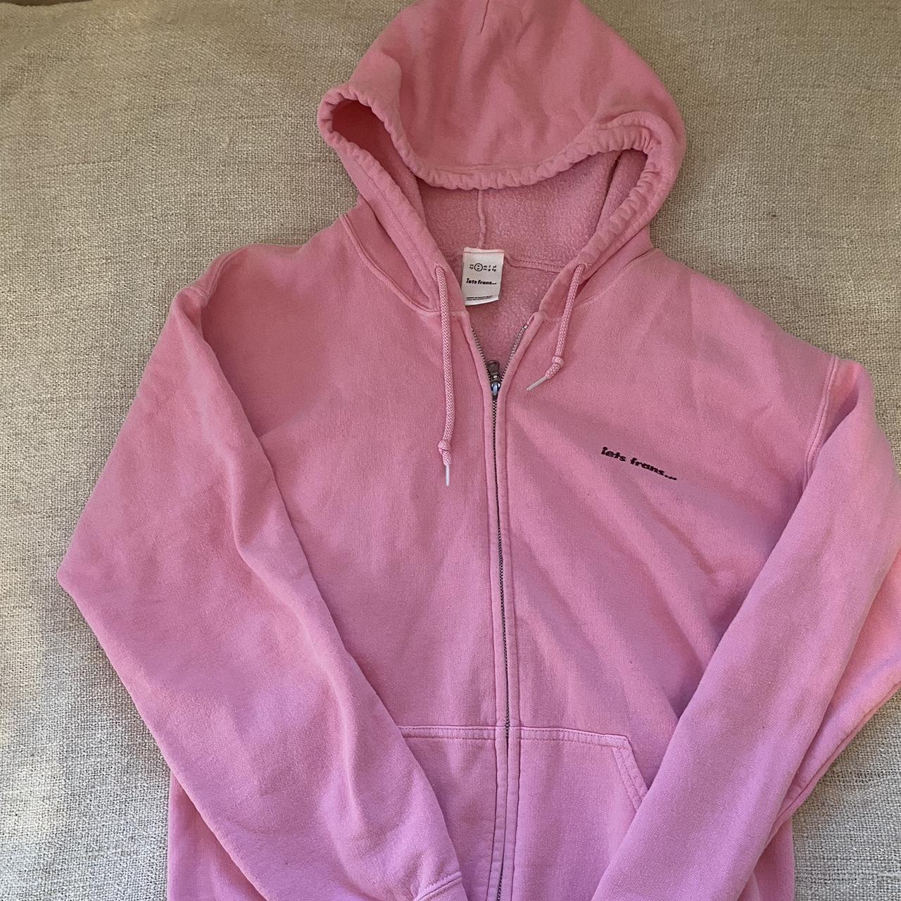 Pink iet frans zip hoodie, Urban outfitters, Size... - Depop