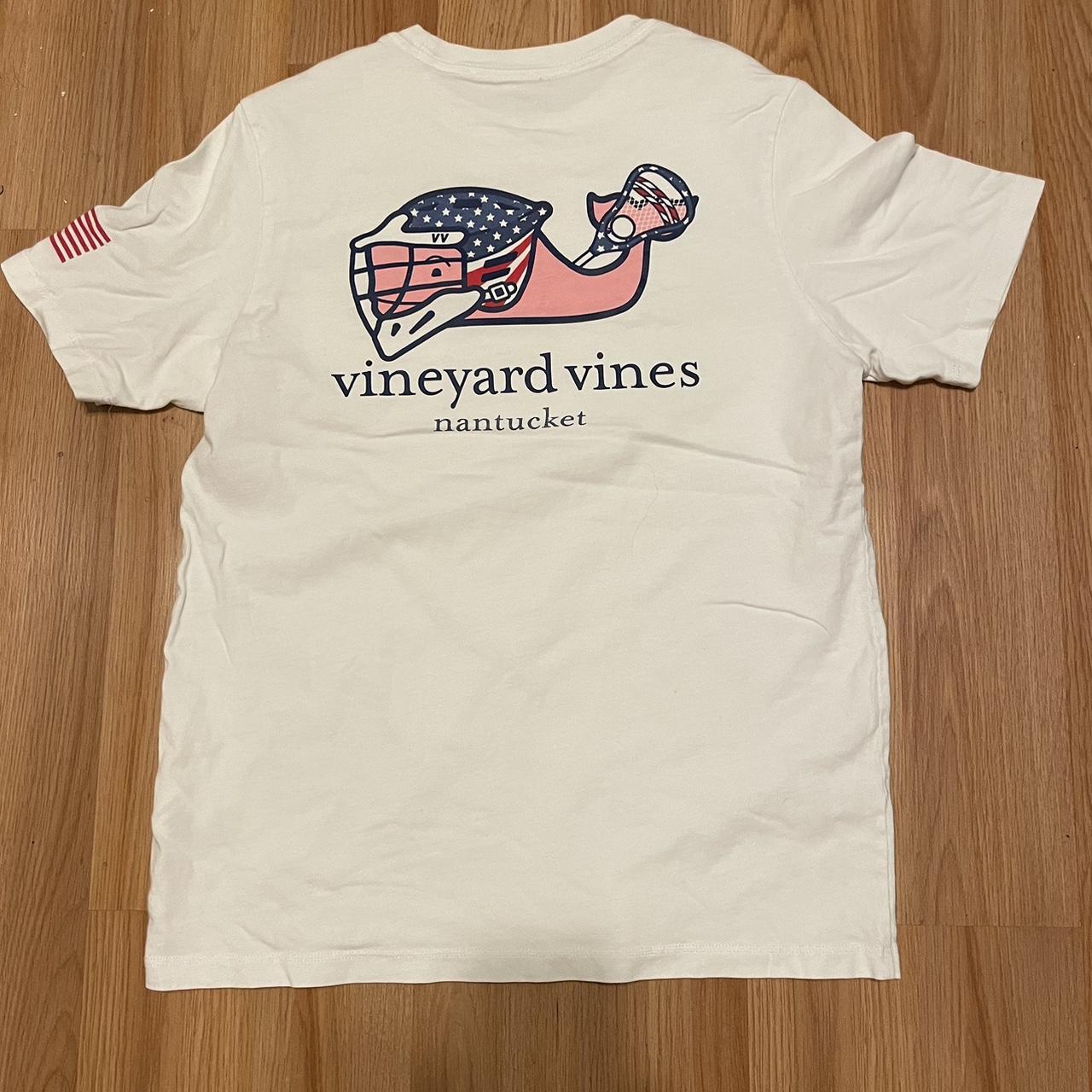 Vineyard Vines White and Pink T-shirt | Depop