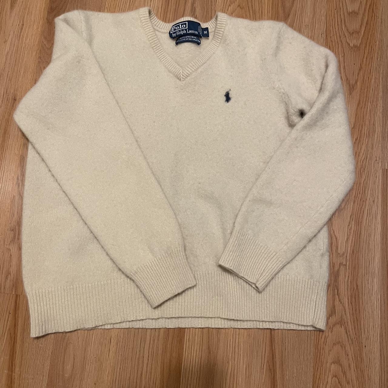 Polo Ralph Lauren Men's Cream Jumper Depop