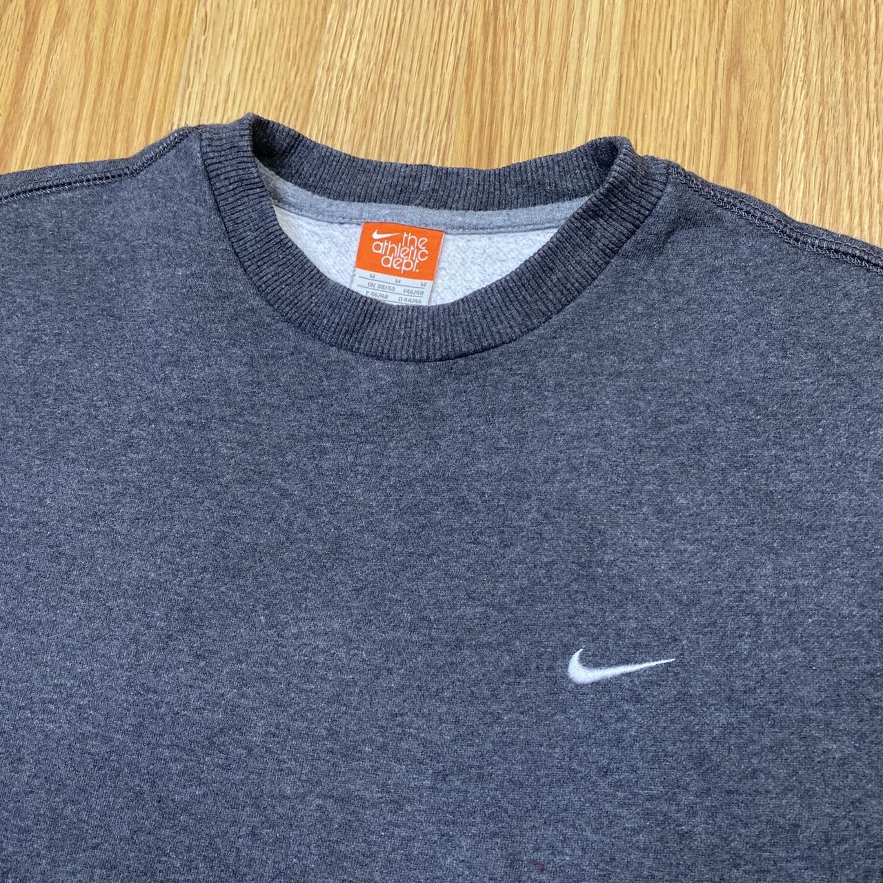 Nike Grey Embroidered Swoosh Sweatshirt Tag Size:... - Depop