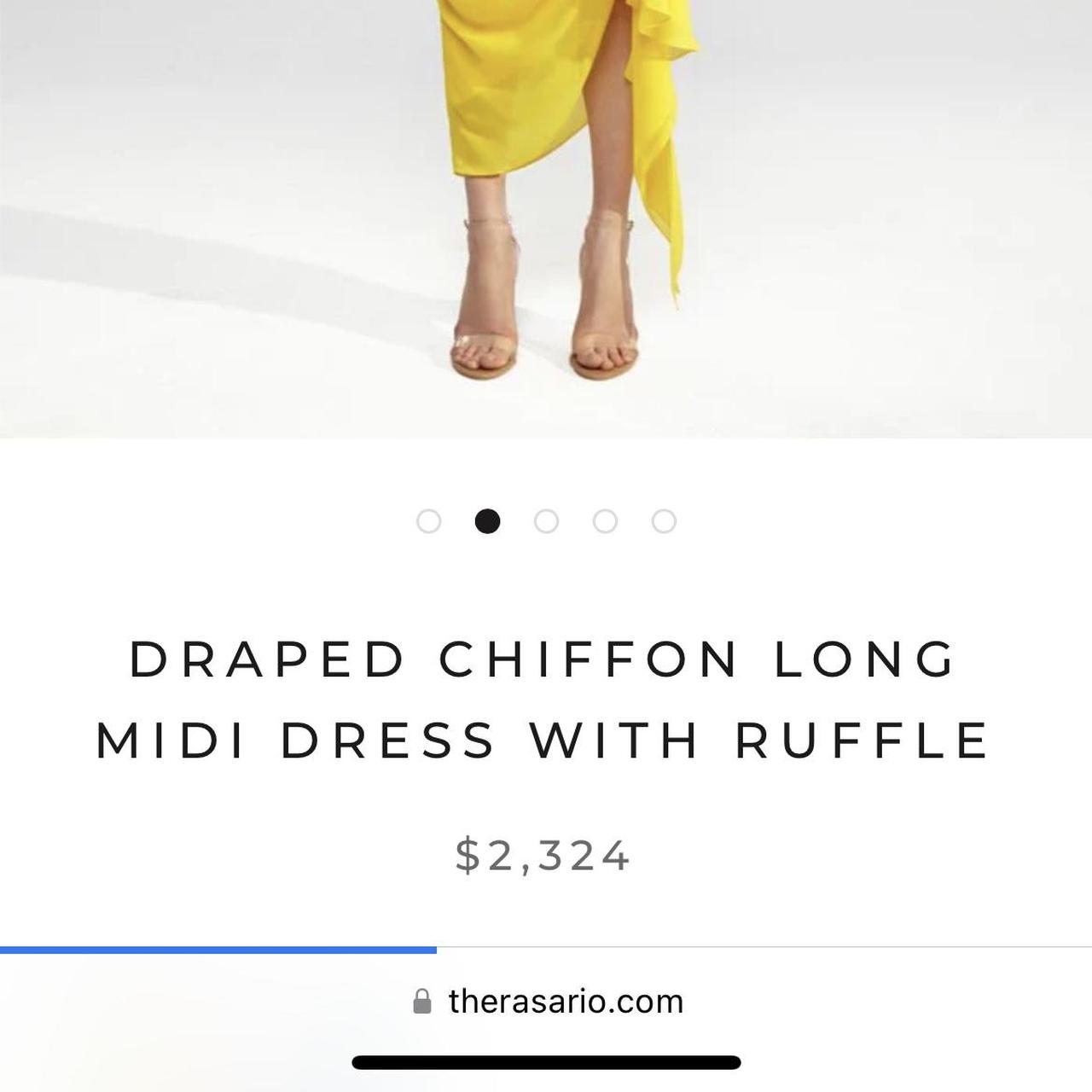 Rasario DRAPED CHIFFON LONG MIDI DRESS WITH