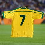 Vintage Nike Brazil Brasil 98-00 Home Soccer Futbol Jersey Shirt Yellow  Medium