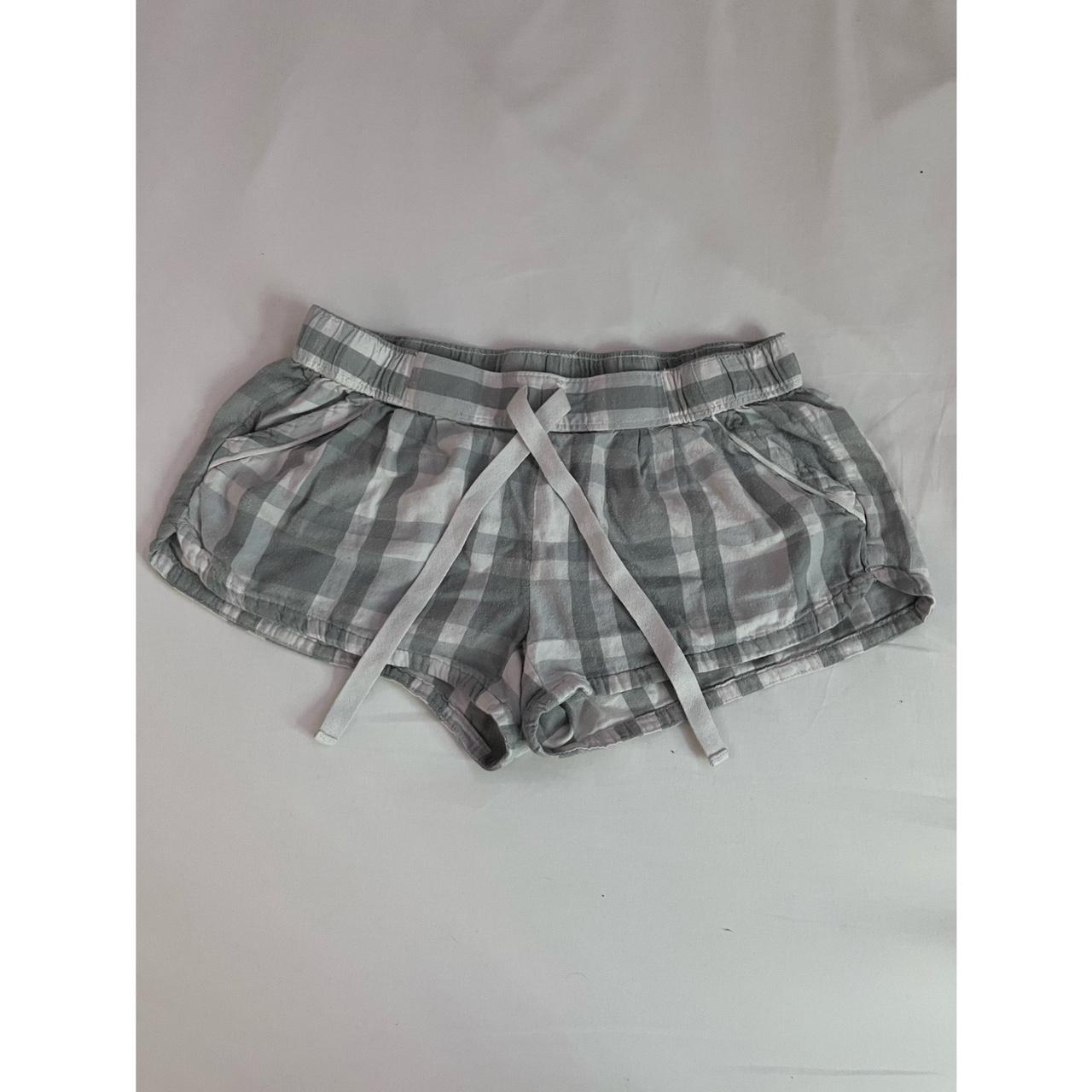 Aerie grey and white plaid shorts pj shorts size... Depop