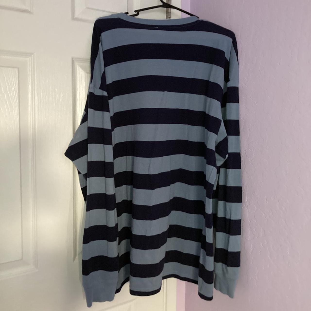 Navy and blue striped long sleeve men’s shirt Brand:... - Depop