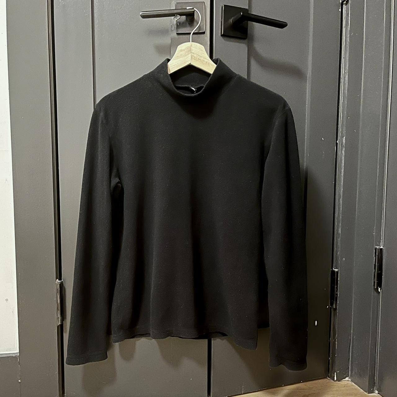 Uniqlo Fleece Turtleneck Black Heattech fleece... - Depop