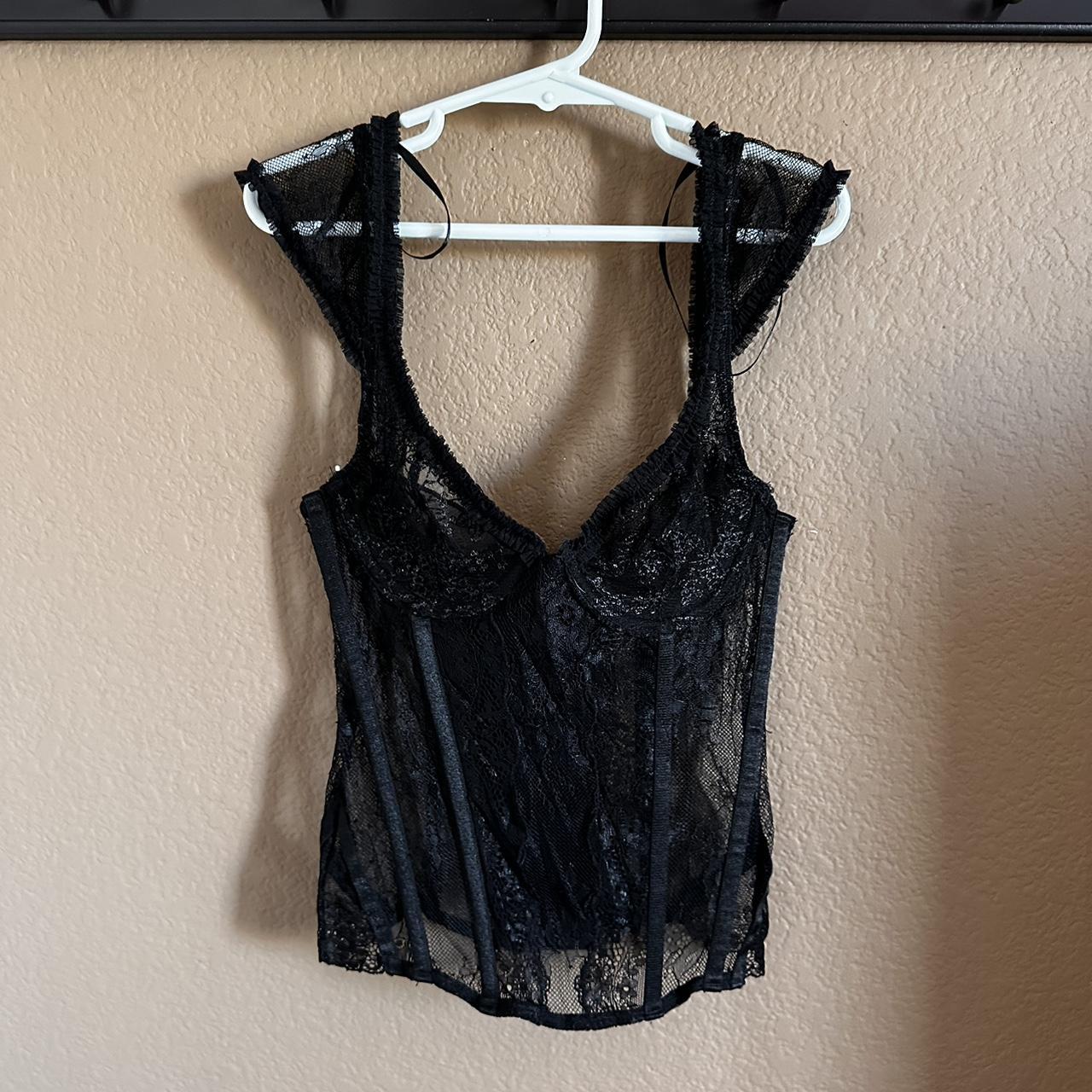 Princess Polly Black Lace Corset $10 plus $5.39... - Depop