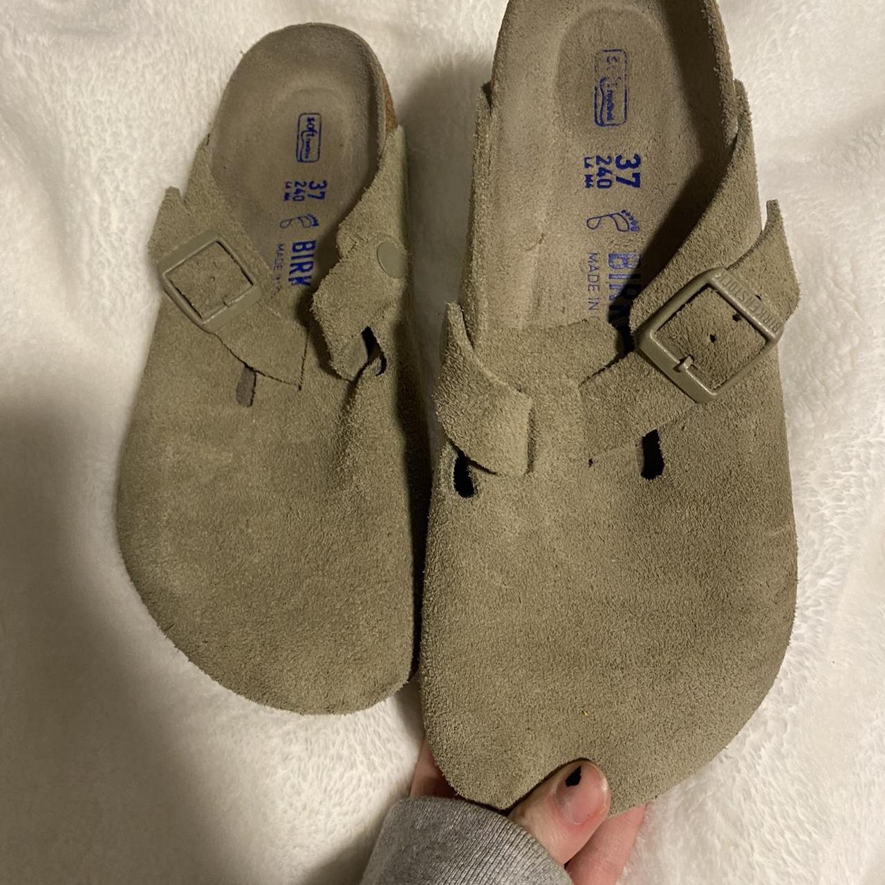 Birkenstock Bostons . Suede in great condition. Worn... - Depop