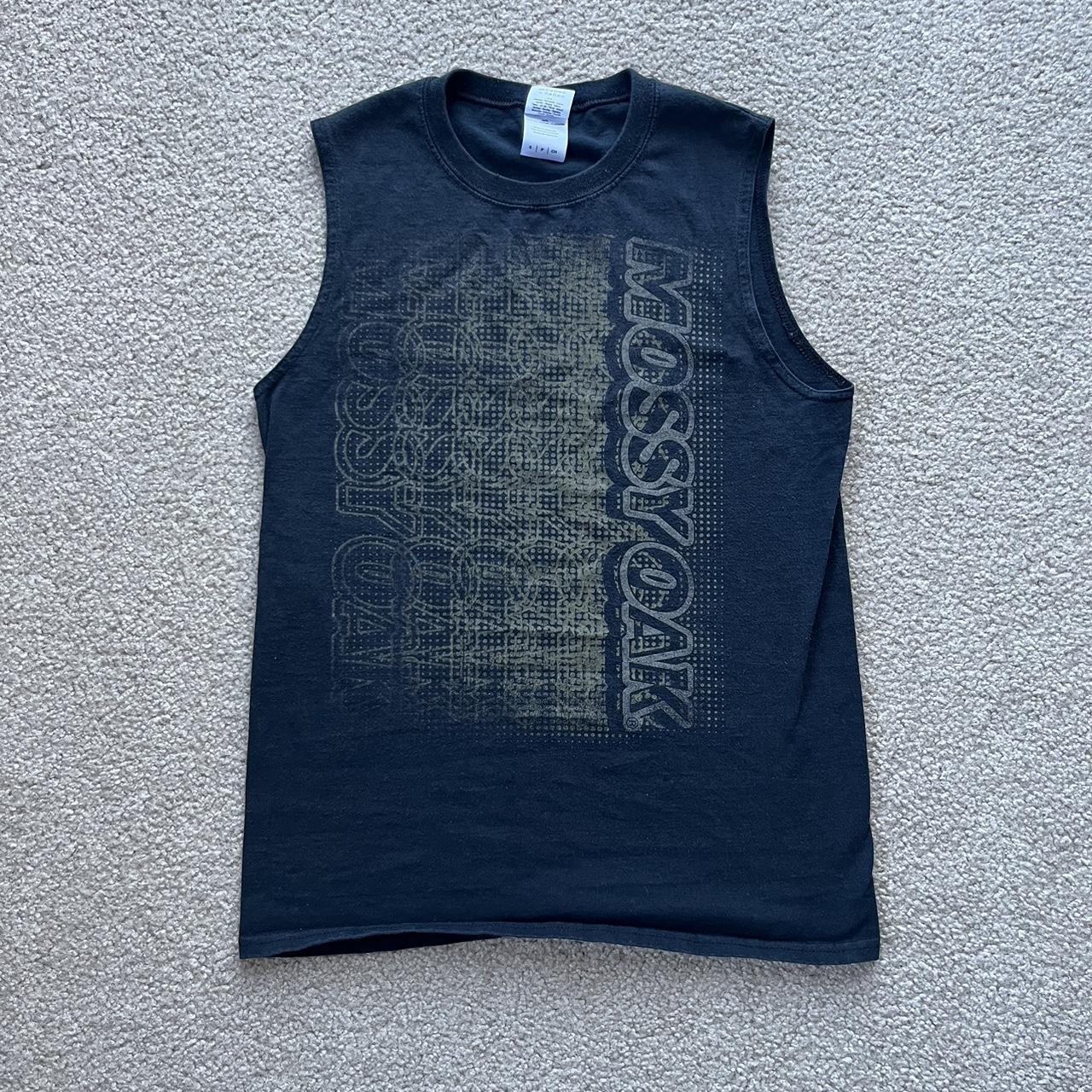 black mossy oak tank top!! Sick fading lettering on... - Depop