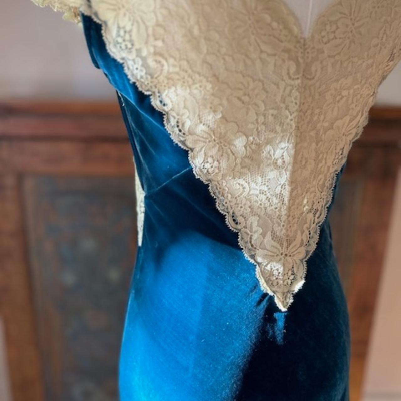 Vintage Betsey Johnson Velvet & Lace Midi Slip... - Depop