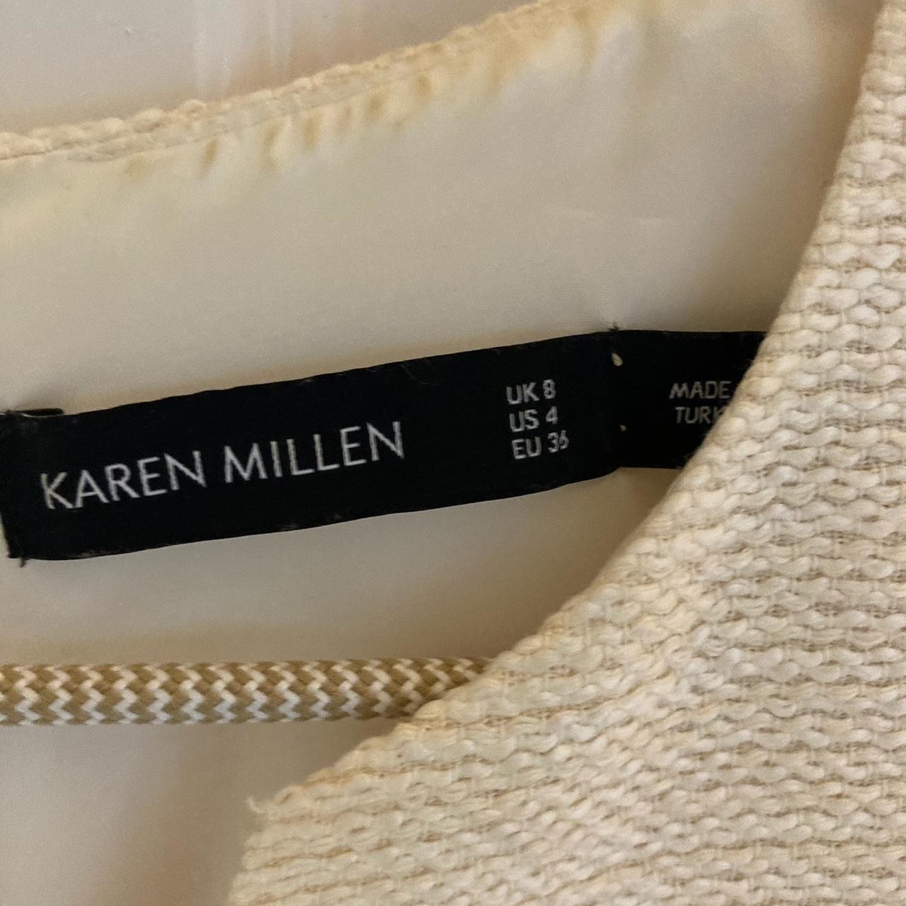 Karen Millen, cream & navy size 8 dress. Fully... Depop