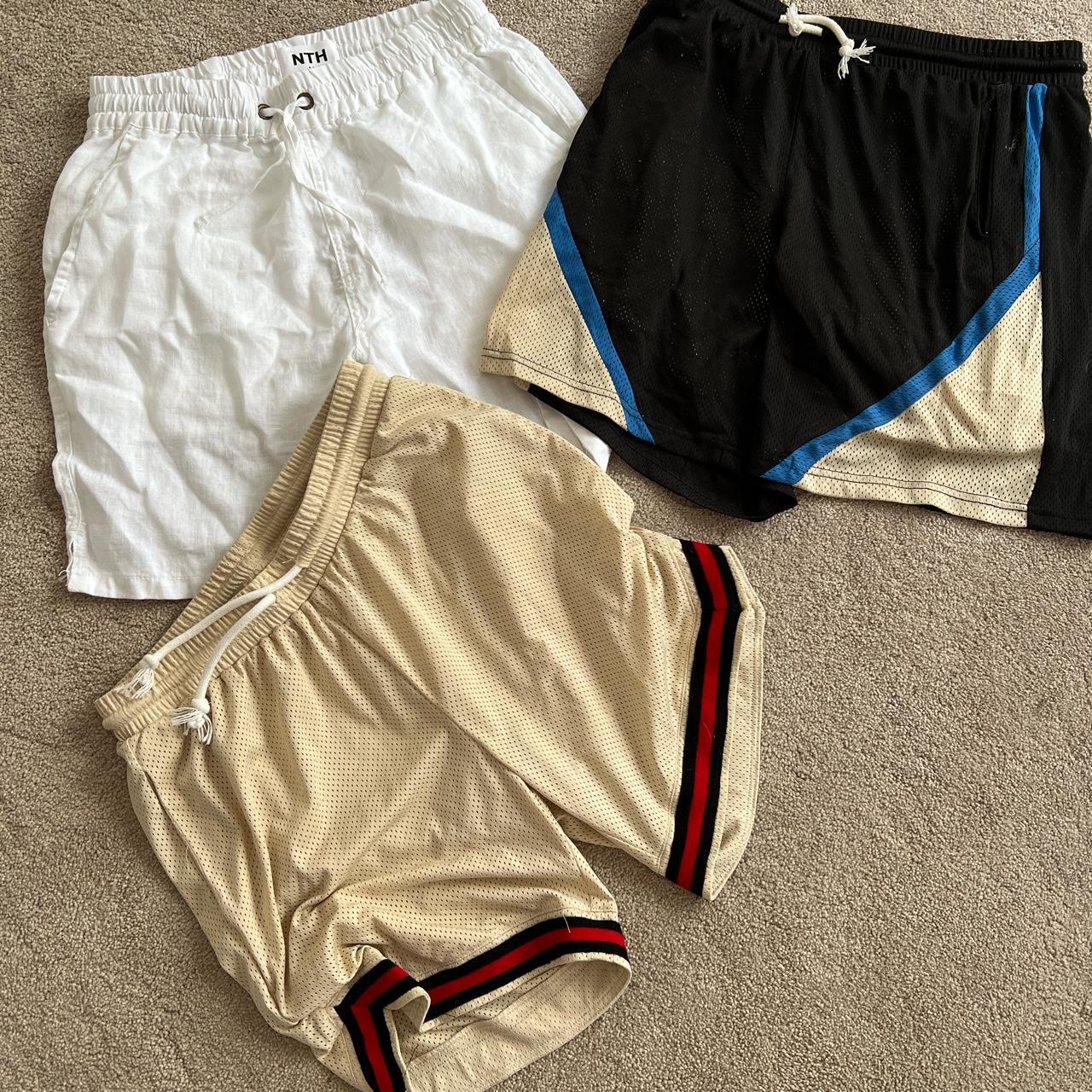 3 pack of shorts 1 white linen, 2 basketball style... - Depop