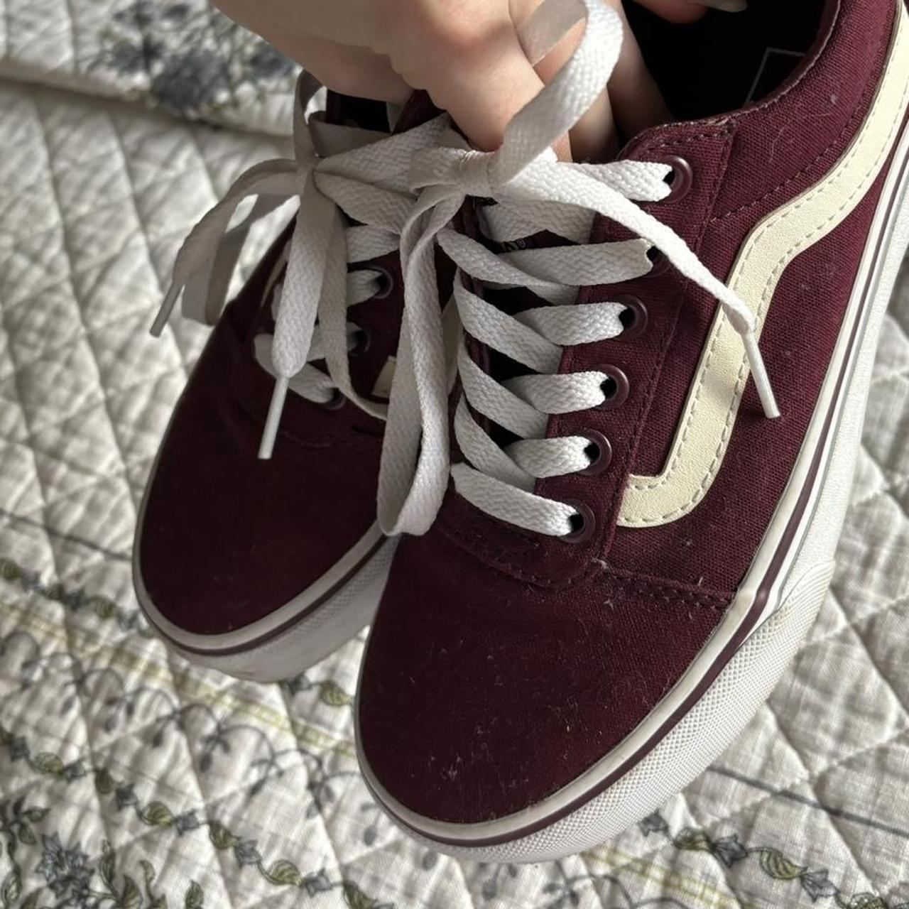 Barely worn burgundy vans Women s 5.5 Depop