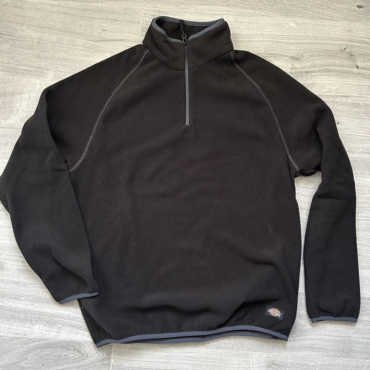 Dickies 1/4 zip fleece black. Size medium 55cm pit... - Depop