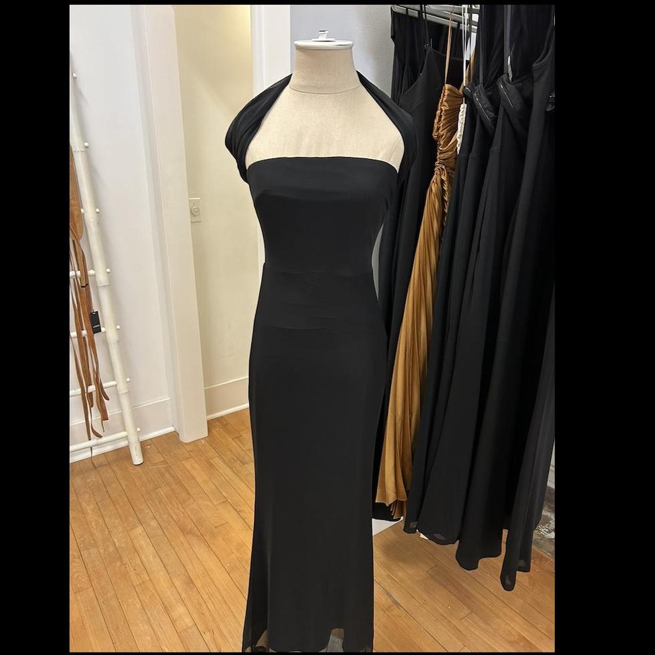Beautiful black fitted maxi dress neck piece is... - Depop