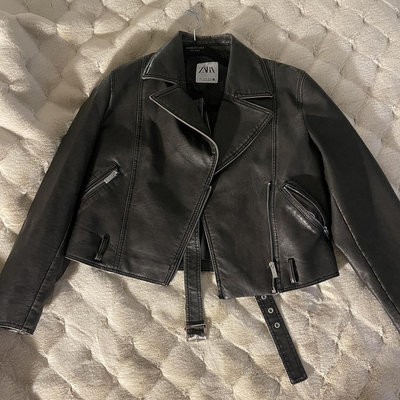 ZARA BROWN LEATHER JACKET 🤎 🧸 size M One of my... - Depop