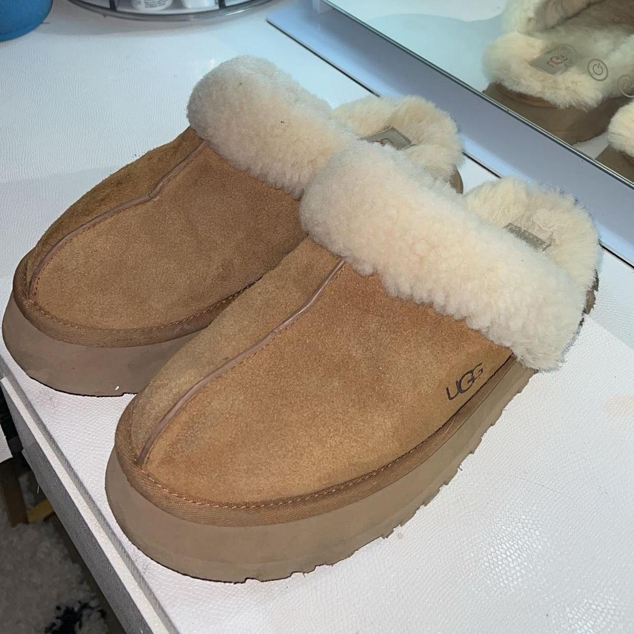 Lightly used Unisex UGG Platform Fuzzy Slippers - Depop