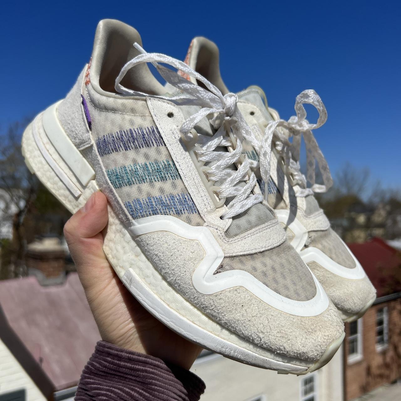 ホワイト Adidas Busenitz Pure Boost Primeknit size 9.5 Worn | Depop