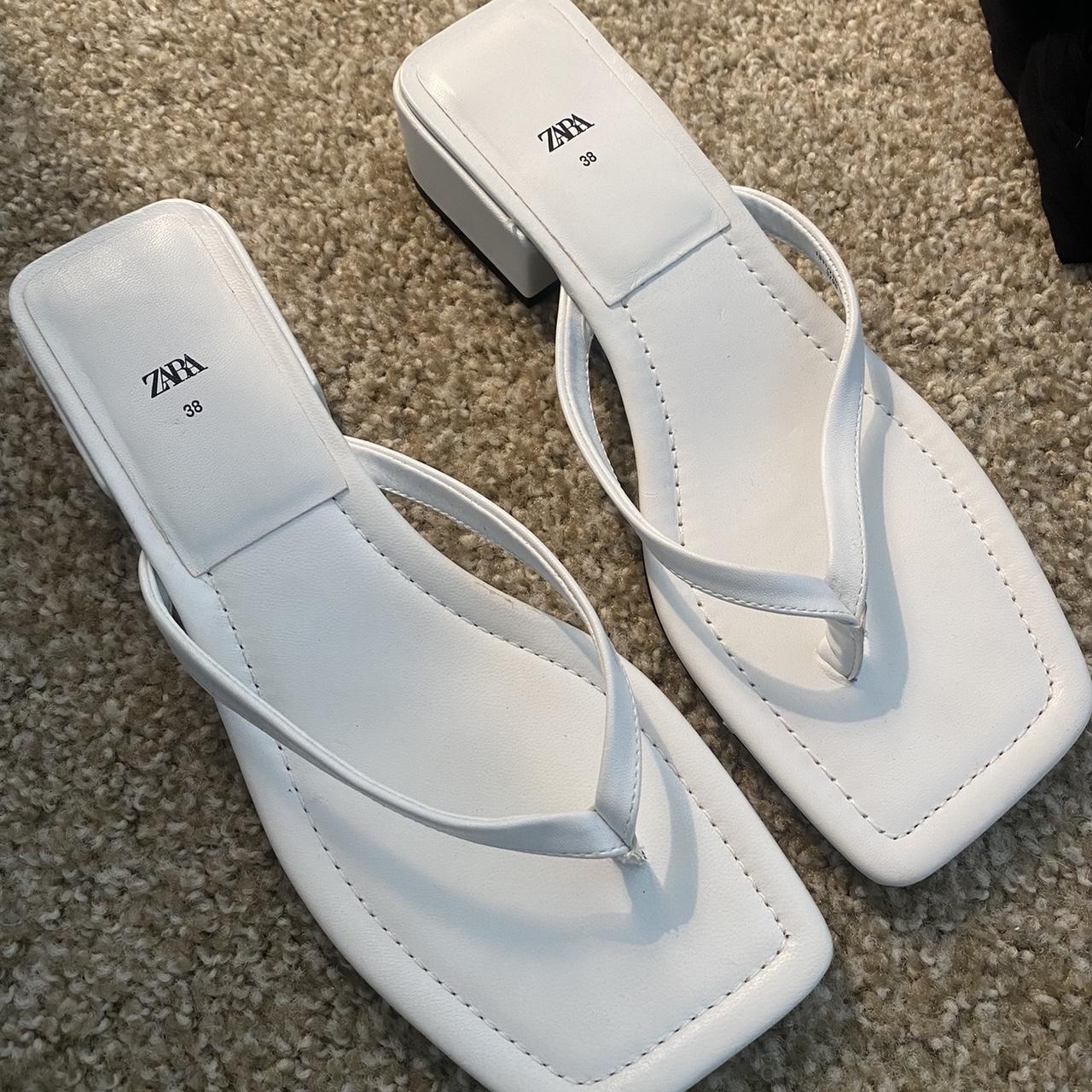 zara flip flop heels