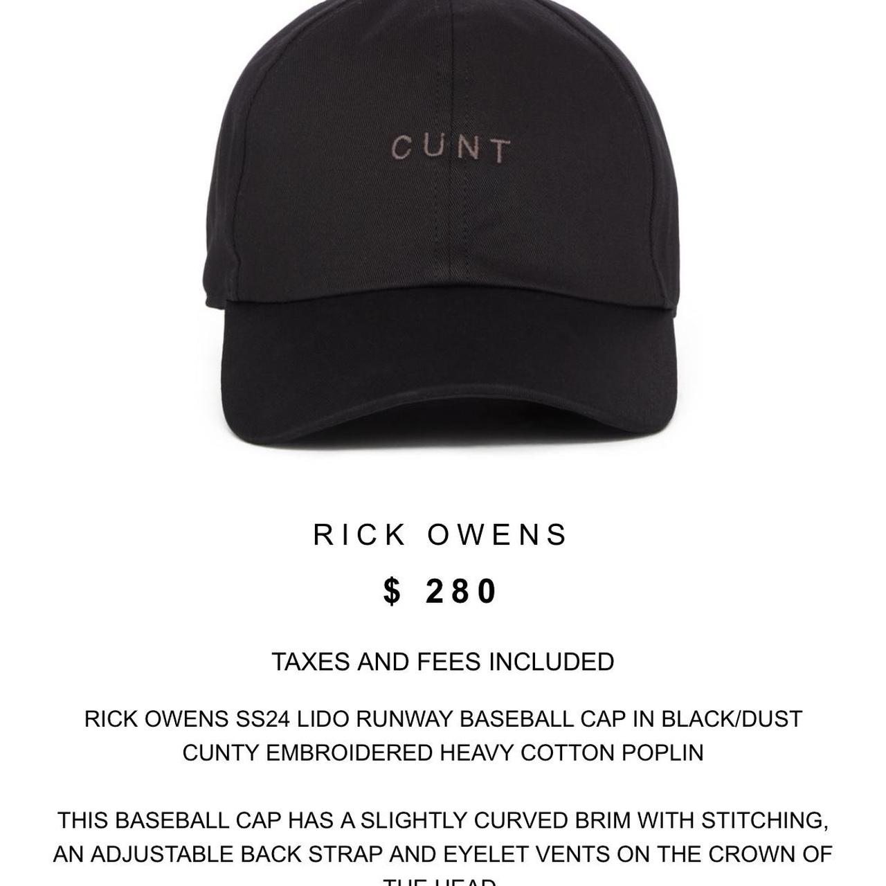 帽子 Rick owens cunt cap rick owens 