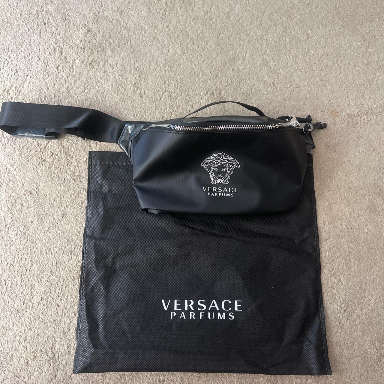 Black Versace man bag with 2 compartments never worn... - Depop
