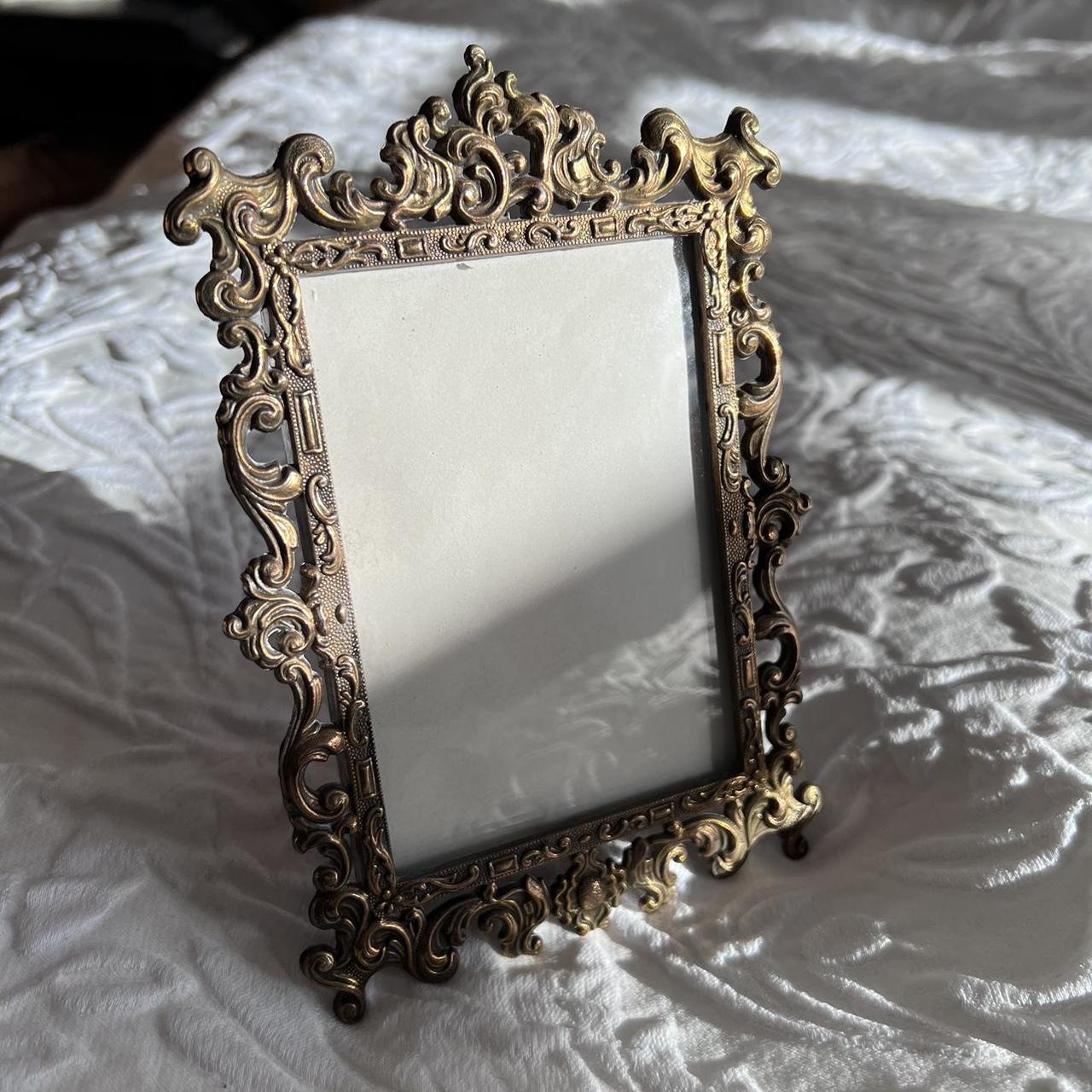 Antique Italian brass photo frame 🖤 slight convex... - Depop