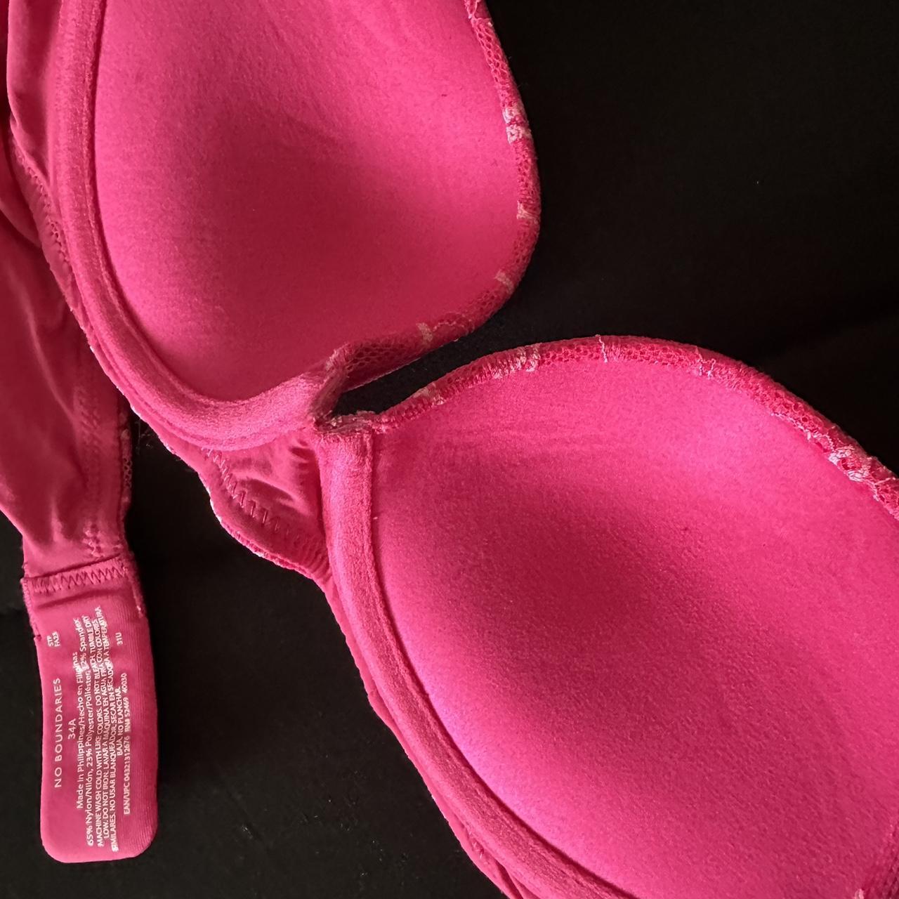 NWOT Floral pink bra slight push up size 34A never