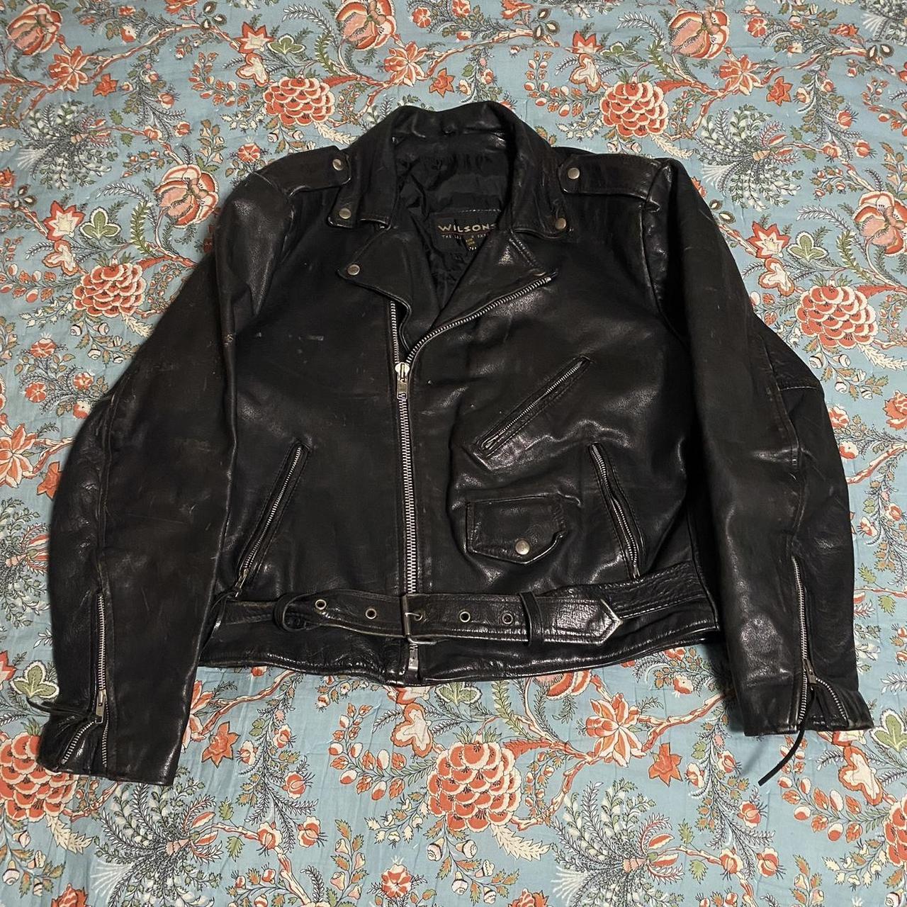 Wilson’s Leather Men's Black and Silver Jacket