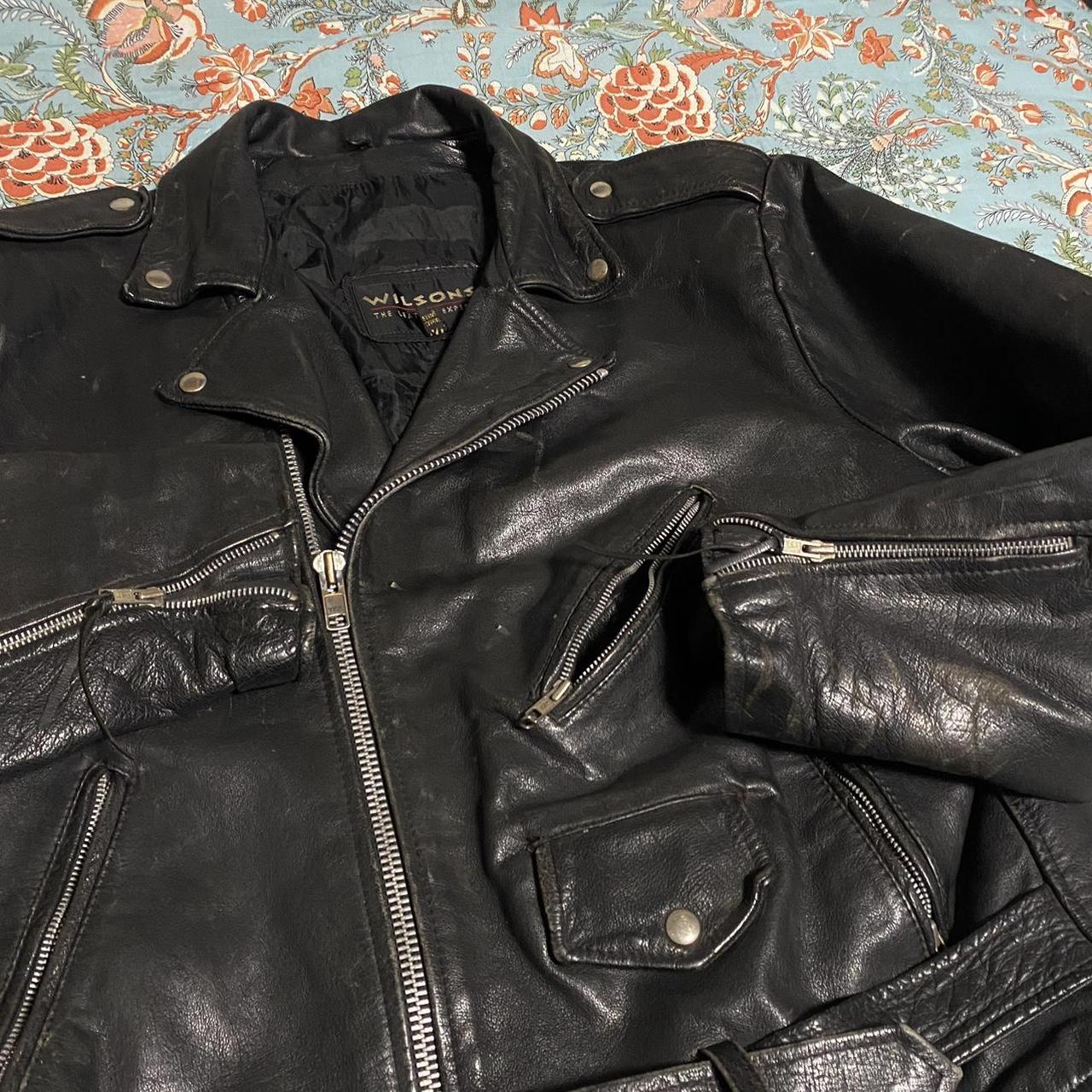 Wilson’s Leather Men's Black and Silver Jacket (2)