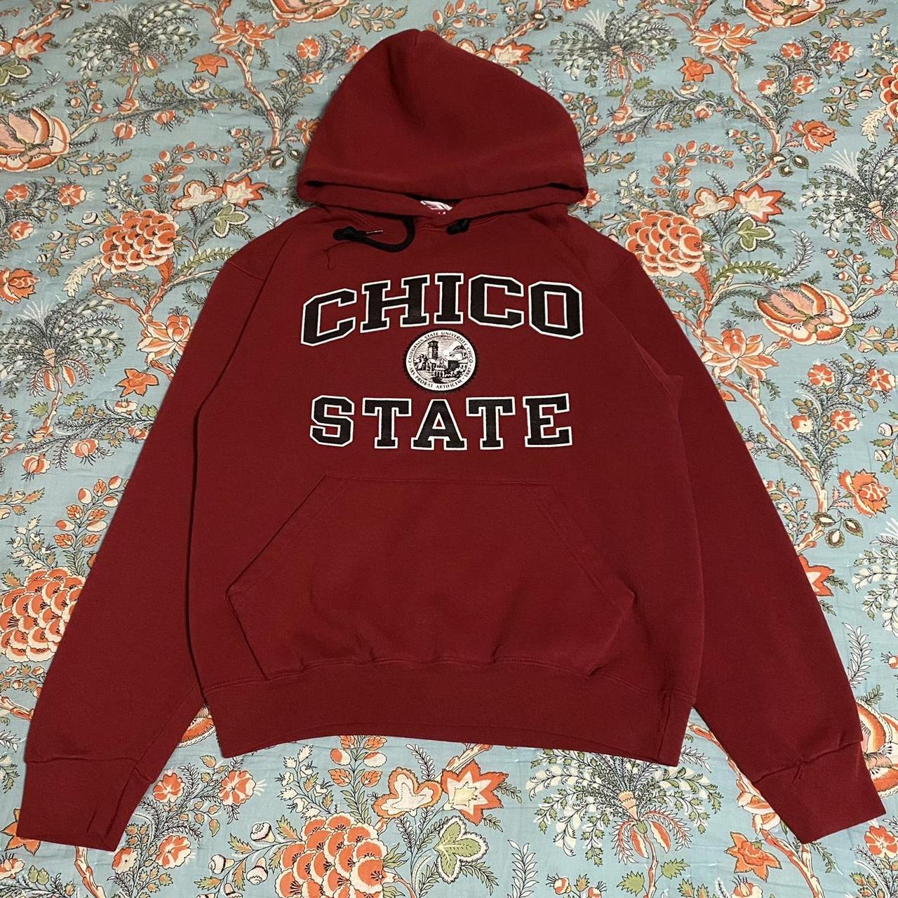 Vintage Chico State campus wear red burgundy white...