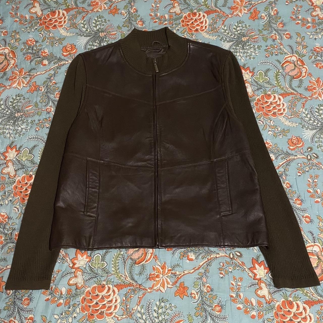 Jaclyn Smiths Classic genuine leather jacket zip up... - Depop