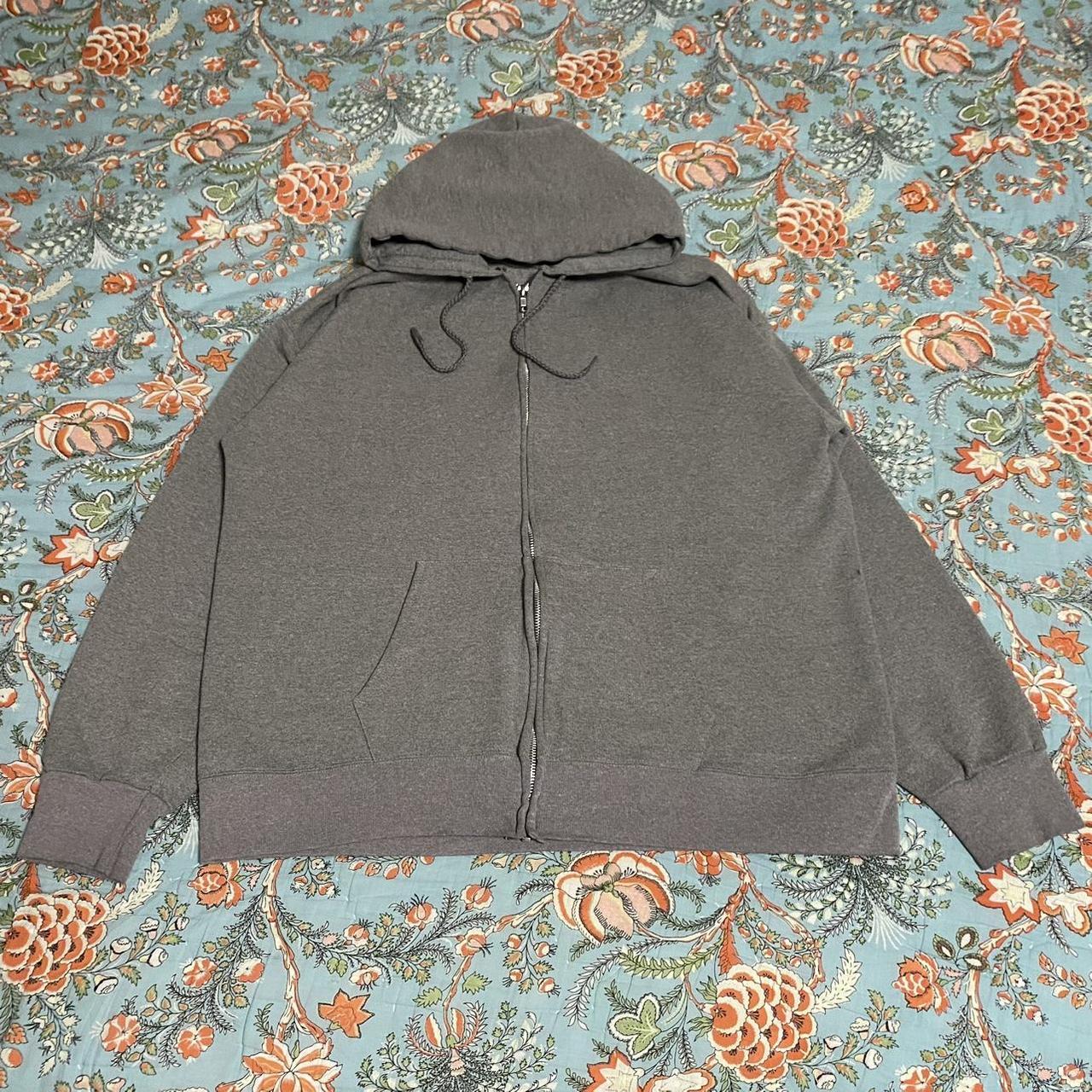 Dark Grey Blank Zip Up Hoodie Blank Essential Kinda Depop