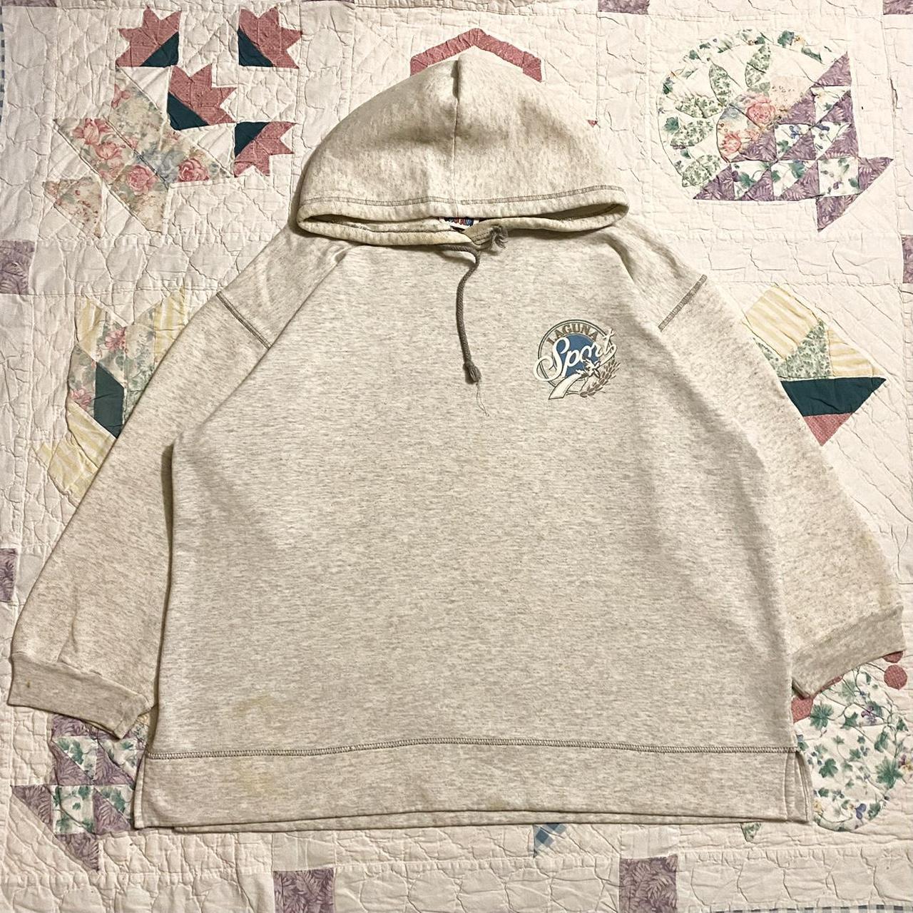 Laguna heather grey vintage 90s hoodie blank... - Depop