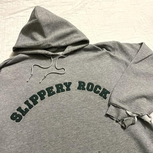 Women's oversized Slippery Rock University gray hoodie sweatshirt size large