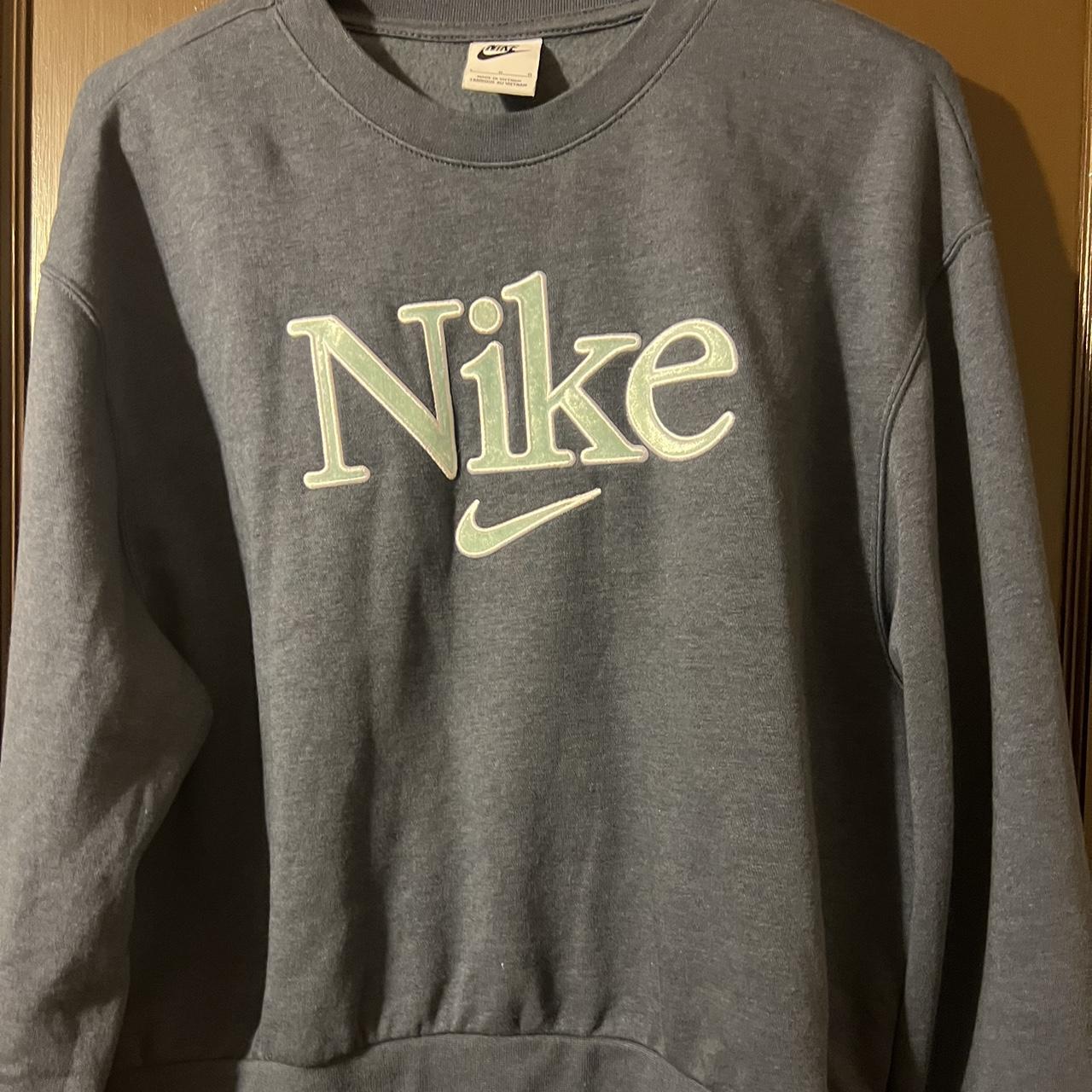 Nike Women's Navy and Blue Sweatshirt | Depop